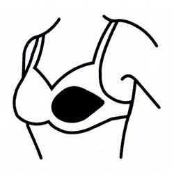 [Image: Black and white line drawing 
        of Symmetric teardrop form in a bra]